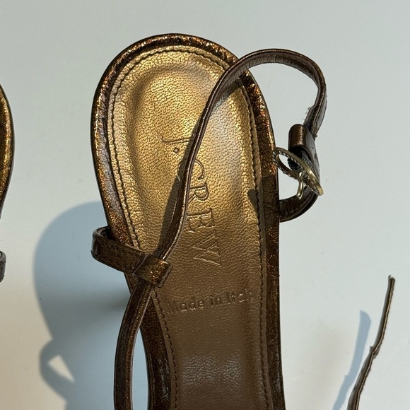 J. Crew BRONZE HEELS Size 8.5 Women's - Picture 2 of 8
